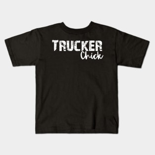 Trucker chick Kids T-Shirt